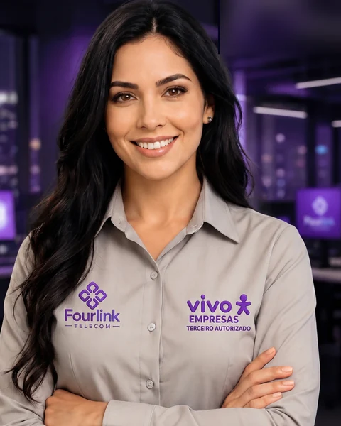 Alessandra, do atendimento 24h da Fourlink Empresas